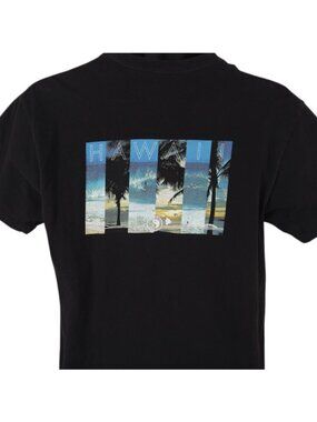 T&C Surf Designs T Shirt Mens Size Medium Black Hawaii Surfing Palm Trees